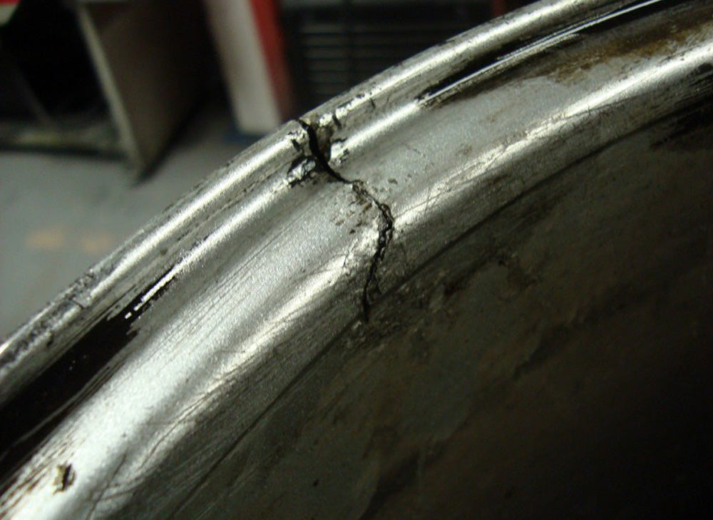 Alloy wheel crack repair at Vantom, Cheshire